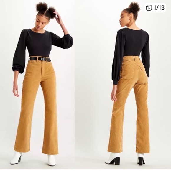 Levi’s Premium Ribcage Bootcut Corduroy Tan Pants Size 27